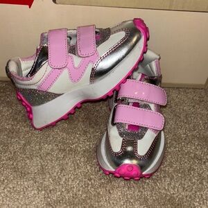 Kids Pink and Silver Sneakers